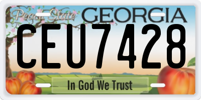 GA license plate CEU7428