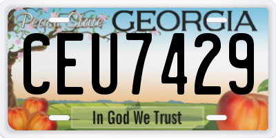 GA license plate CEU7429