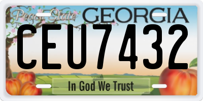GA license plate CEU7432
