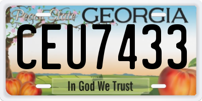 GA license plate CEU7433