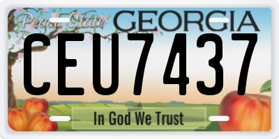 GA license plate CEU7437
