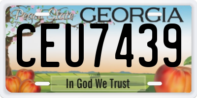 GA license plate CEU7439