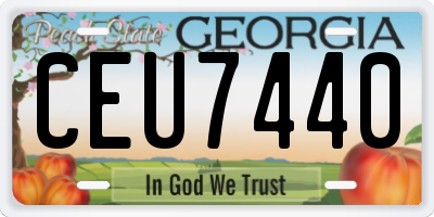 GA license plate CEU7440