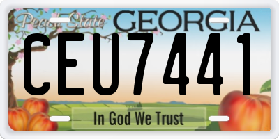 GA license plate CEU7441