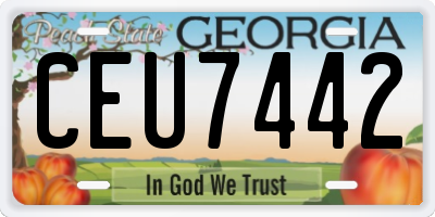 GA license plate CEU7442