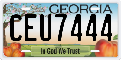 GA license plate CEU7444