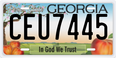 GA license plate CEU7445