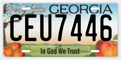 GA license plate CEU7446