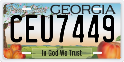 GA license plate CEU7449