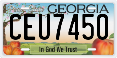 GA license plate CEU7450