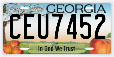 GA license plate CEU7452