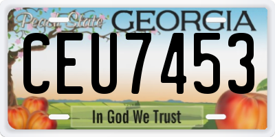 GA license plate CEU7453
