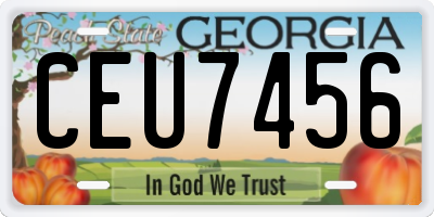 GA license plate CEU7456