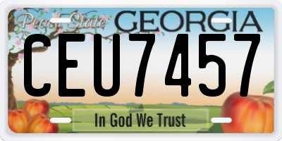 GA license plate CEU7457