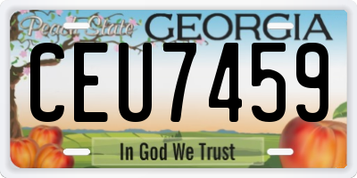 GA license plate CEU7459