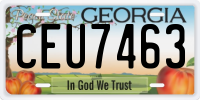 GA license plate CEU7463