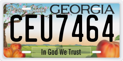GA license plate CEU7464