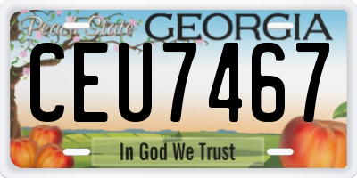 GA license plate CEU7467