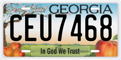 GA license plate CEU7468