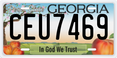 GA license plate CEU7469