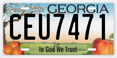 GA license plate CEU7471