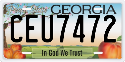 GA license plate CEU7472