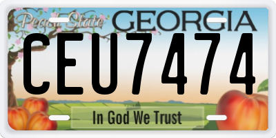 GA license plate CEU7474