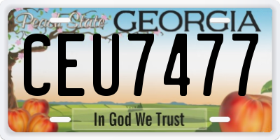 GA license plate CEU7477