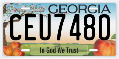 GA license plate CEU7480