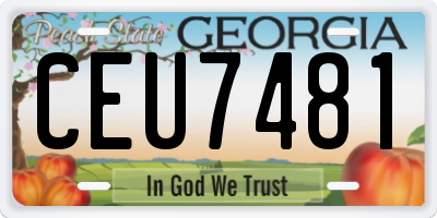 GA license plate CEU7481