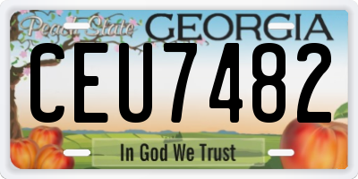 GA license plate CEU7482