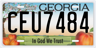GA license plate CEU7484