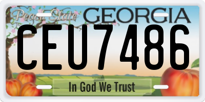 GA license plate CEU7486