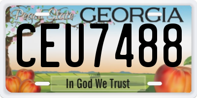 GA license plate CEU7488