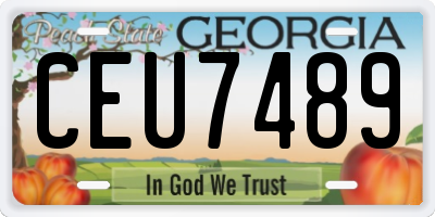 GA license plate CEU7489