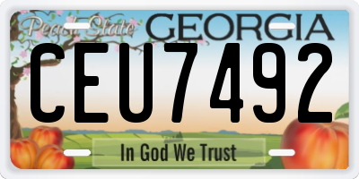 GA license plate CEU7492