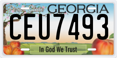 GA license plate CEU7493
