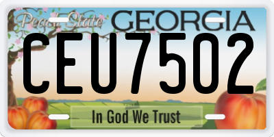 GA license plate CEU7502