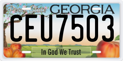 GA license plate CEU7503