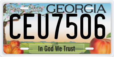 GA license plate CEU7506
