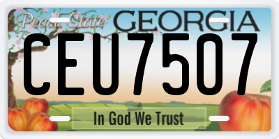 GA license plate CEU7507