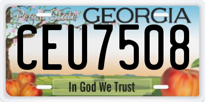 GA license plate CEU7508