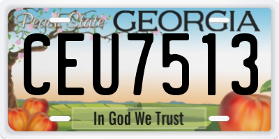GA license plate CEU7513