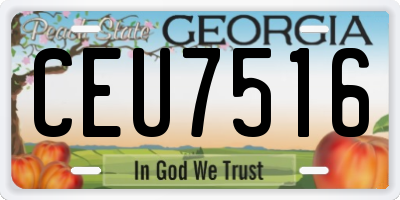 GA license plate CEU7516