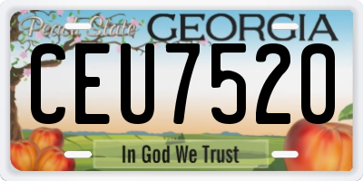 GA license plate CEU7520