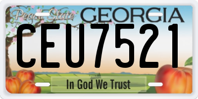 GA license plate CEU7521