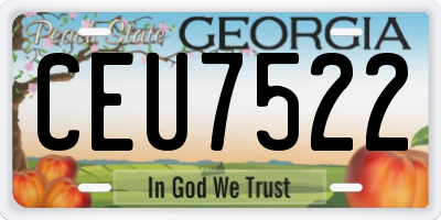 GA license plate CEU7522