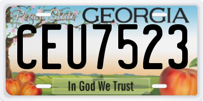 GA license plate CEU7523