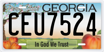 GA license plate CEU7524