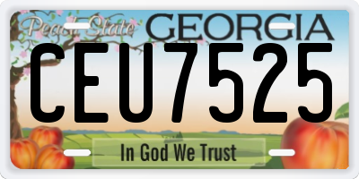 GA license plate CEU7525